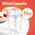Large Blender Cup Mug Jar for NutriBullet 600W, 900W (Clear, 32oz, 1000ml)