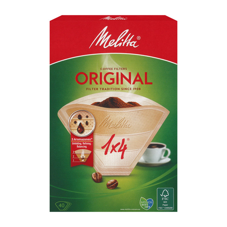 Genuine Melitta 1x4 Type Coffee Filters (Pack of 40)