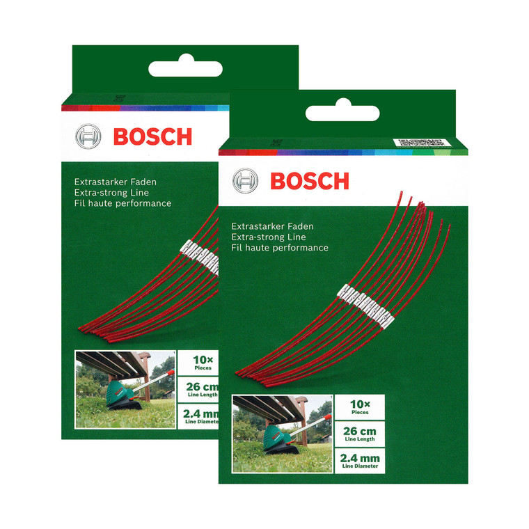 Genuine Bosch ART26 Combitrim Series 26cm x 2.4mm Extra Strong Line (2 x Pack of 10, F016800181)