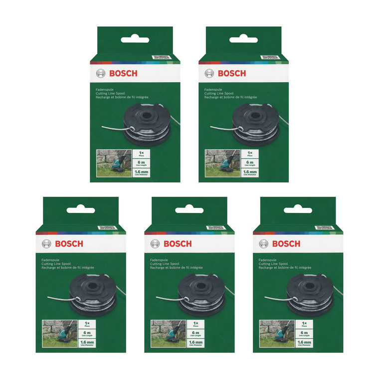 Genuine Bosch AdvancedGrassCut 36, ART30-36 LI, ART24/24+, ART27/27+, ART30/30+ Series Cutting Line Spool (6m x 1.6mm, Pack of 5, F016800351)