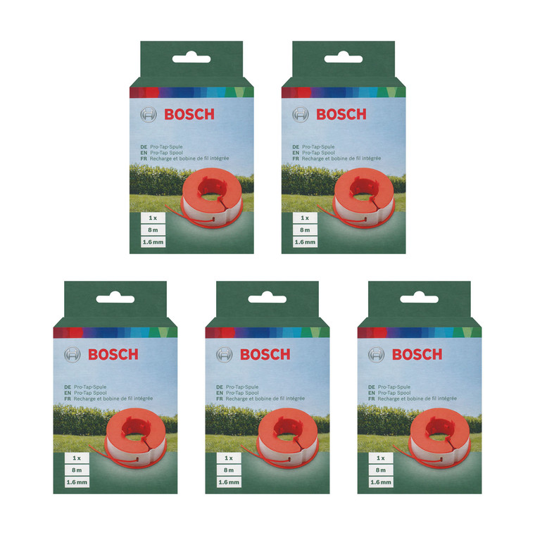 Genuine Bosch ART23/ART26/ART30 Combitrim, ART23/ART26 Easytrim Series Pro-Tap Spool (8m x 1.6mm, Pack of 5, F016800175)