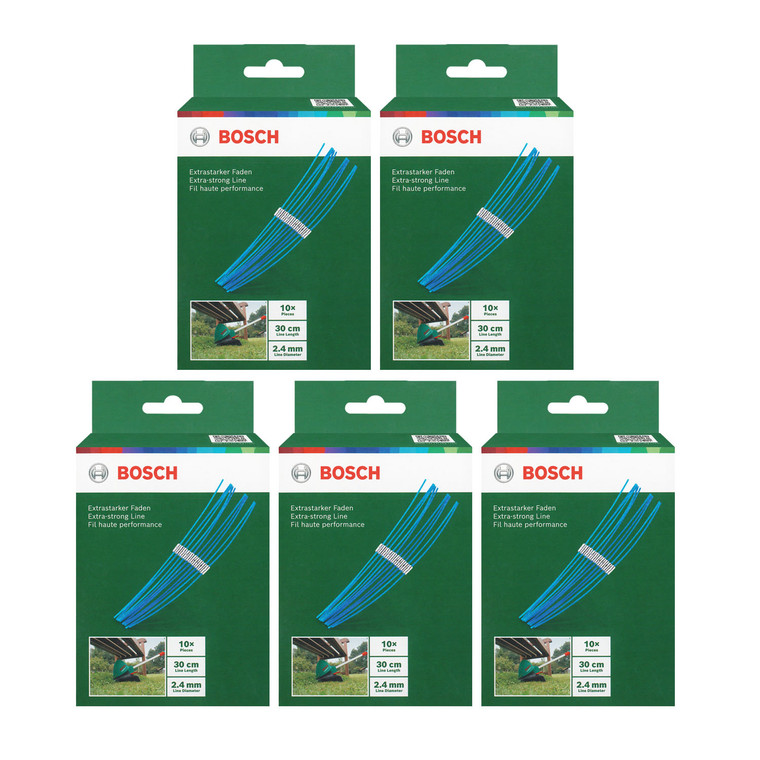 Genuine Bosch ART 30 Combitrim Series 30cm x 2.4mm Extra-Strong Line (5 x Pack of 10, F016800182)