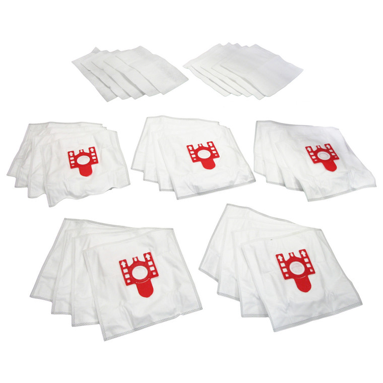 SMS Microfibre Dust Bags & Filter Kit for Miele FJM & H Type (20 Pack + 10 Filters, 9917710)