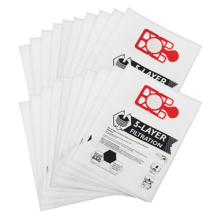 SMS Microfibre Dust Bags for Numatic Henry, Hetty, James, Basil (20 Pack, 604015)