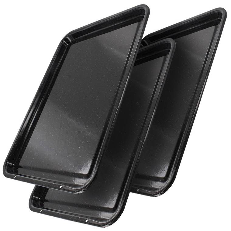 Universal Enameled Shallow Baking Tray (417 x 300 x 21mm, Pack of 3)