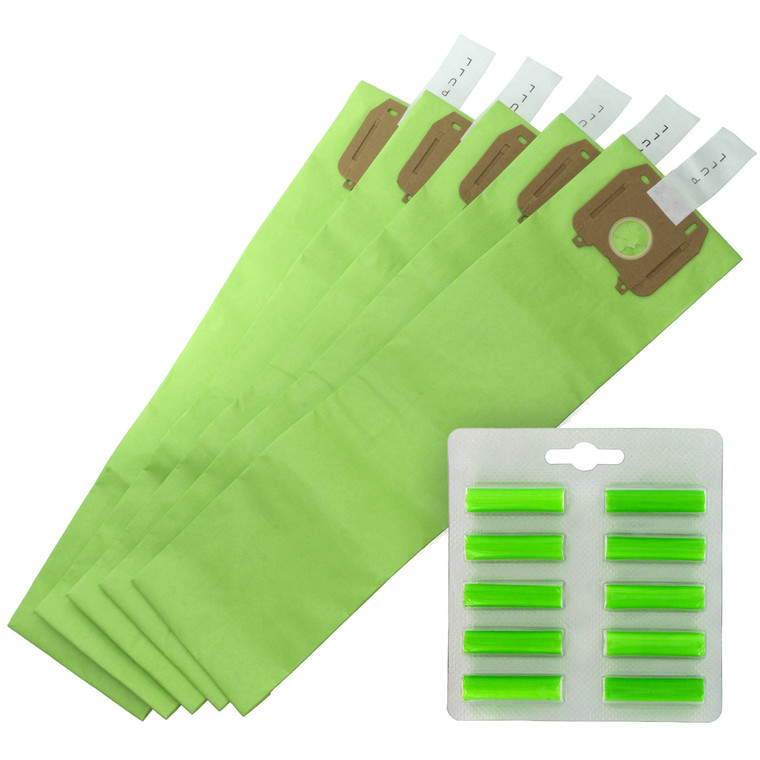 VB880 Vacuum Cleaner Paper Bags & Air Fresheners Kit for Oreck Magnesium (5 x Dust Bags, 10 x Pellet Air Fresheners)
