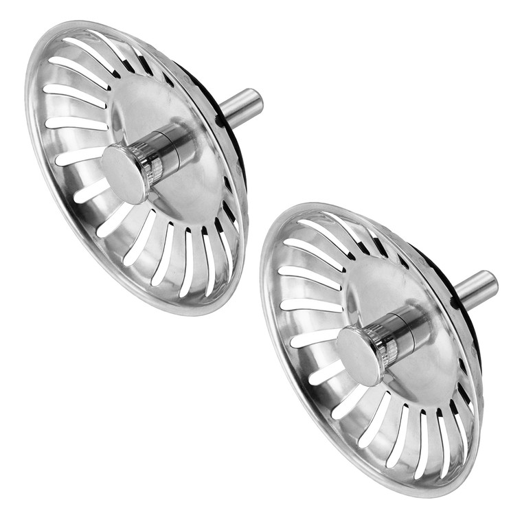 Stainless Steel Sink Strainer & Stopper Plug Compatible for UK 83mm 8mm (Pack of 2, R1165)