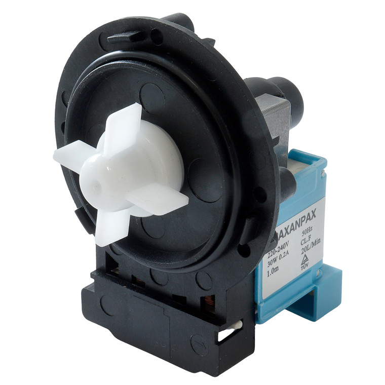 Drain Outlet Pump Base with Fitted TOC for Zanussi & Electrolux (Screw Fixing, Twin Plug In, Bottom Positioned Rear Facing Terminals, 220V-240V, 50Hz)