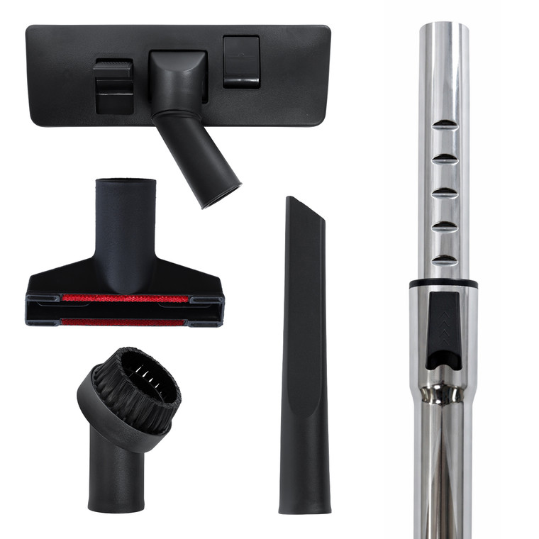 Universal Vacuum Cleaner Black Plastic Floor Nozzle & Tool Accessory Kit with Telescopic Extension Rod Tube (35mm)
