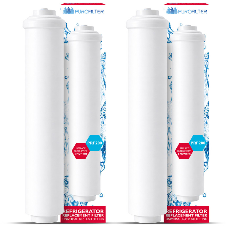 Fridge Water Filter 1/4 Inch Push Universal fitting DD7098 GXRTQR - Pack of 2
