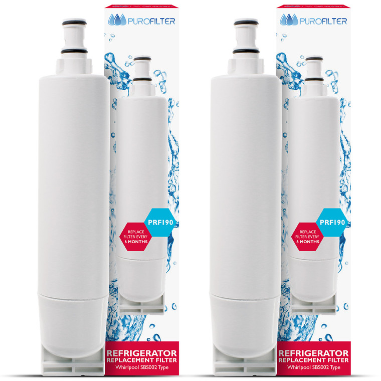 WF01 Purofilter Water Filter for Aqua Fresh, KitchenAid, Supco, Whirlpool SBS002, SBS003, SBS004, USC009, USK009 Type (Pack of 2)