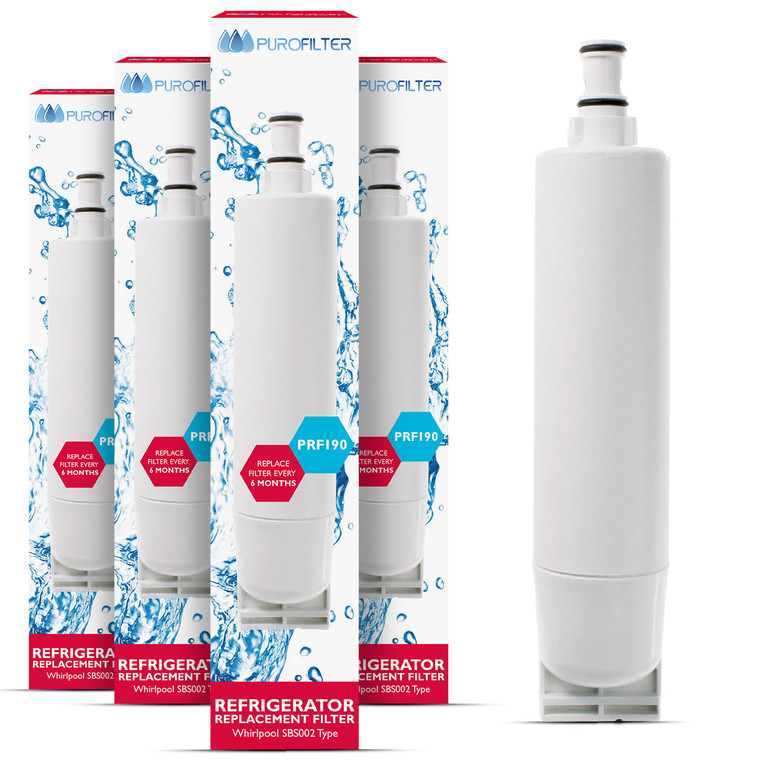 Compatible WF01 Purofilter Water Filter for Aqua Fresh, KitchenAid, Supco, Whirlpool SBS002, SBS003, SBS004, USC009, USK009 Type - Pack of 4