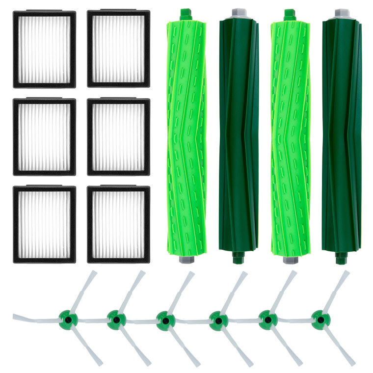 Replacement Parts Kit for iRobot Roomba e/i/i+/j Series (4x Brushbars, 6x Side Brushes & 6x HEPA Filters)