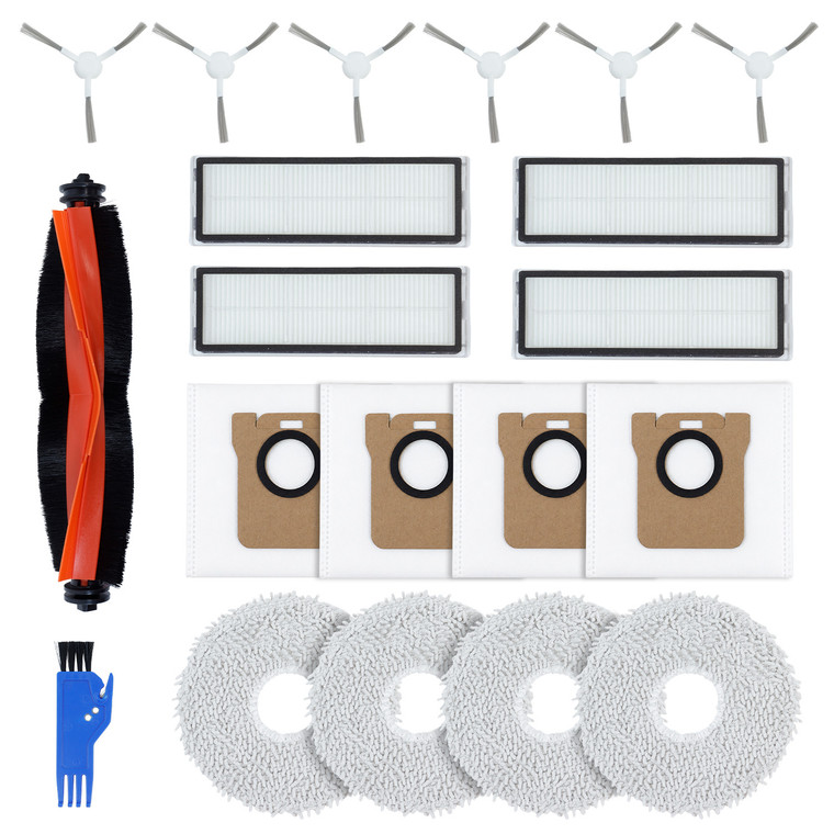20pc Replacement Parts Kit for Xiaomi X20+ Robot Vaccums (Dust Bags, Filters, Brushbar, Side Brushes, Mop Pads & Cleaning Tool)