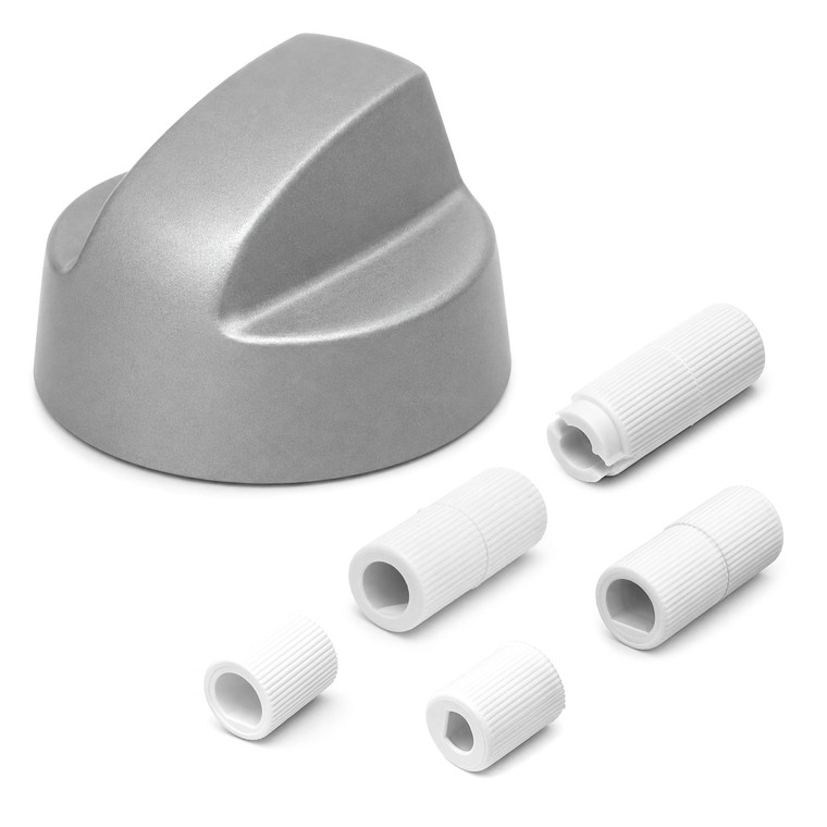 Silver Oven Knob With Five Adapters Universal Fitting for Ovens
