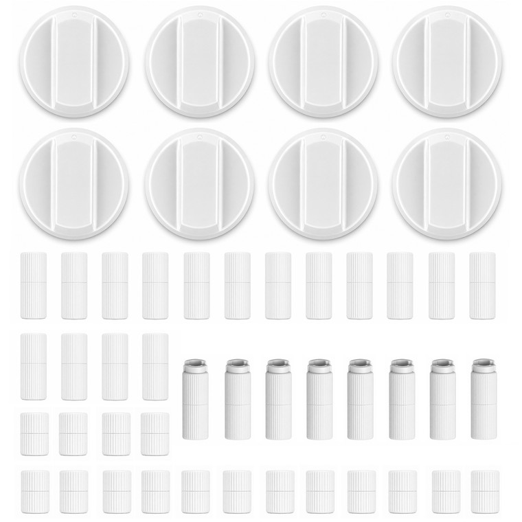 White Oven Knob With Five Adapters Universal Fitting for Ovens (Pack of 8)