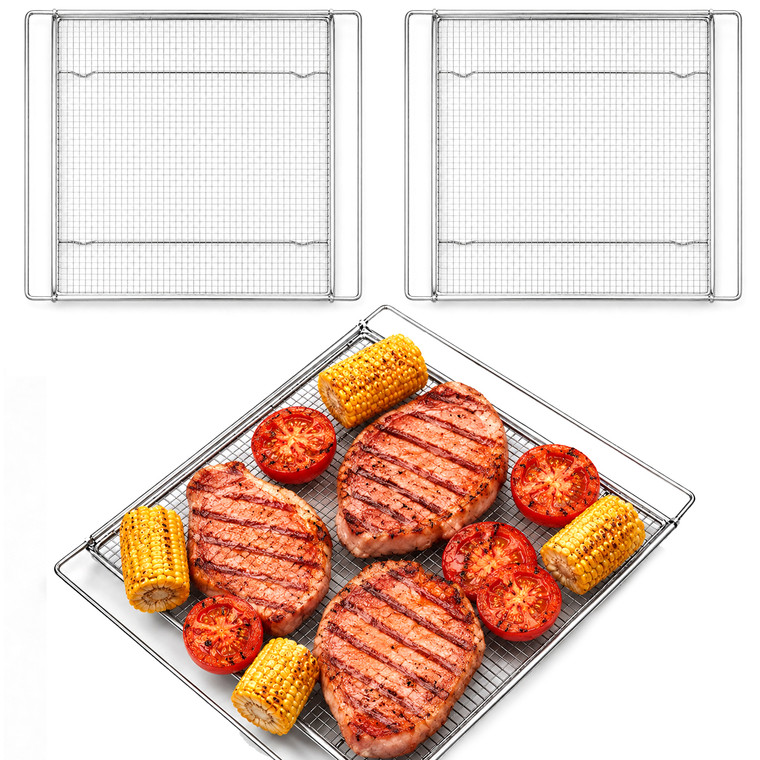 Adjustable Air Fry Oven Basket for Most Ovens (350mm to 570mm Extendable, Pack of 3)