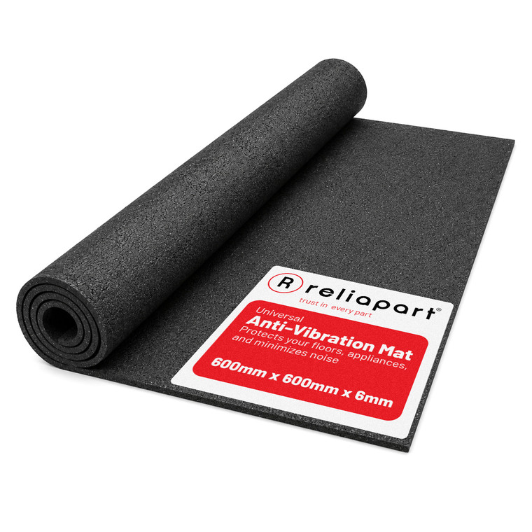 Universal Anti-Vibration Mat (600mm x 600mm x 6mm) Noise Reducing, Anti-Movement, Floor Protector 