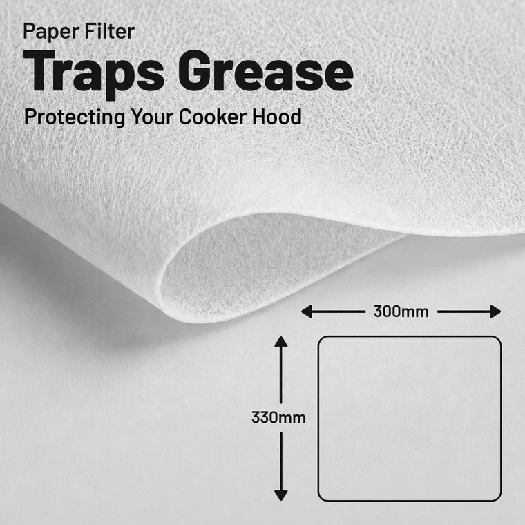 Universal 33x30cm Cut-To-Size Odour & Grease Cooker Hood Filter Kit (5525102200)