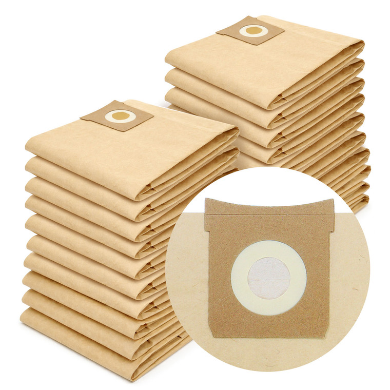 Paper Dust Bags for Mac Allister MAC25-S, MAC19-PR, MAC22-PR, MWVP 16/20/30L Vacuum Cleaners (Pack of 20, 9001954552)