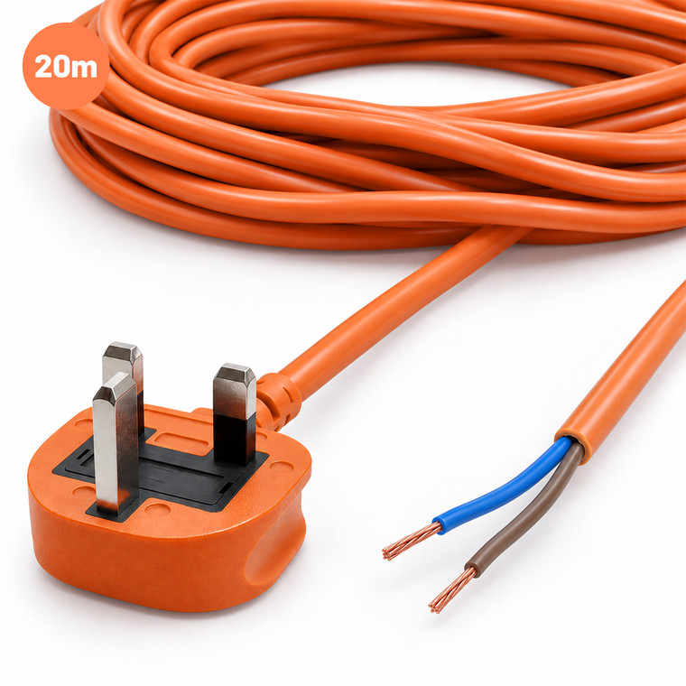 Universal 20m Lawnmower Cable 13A Plug Bosch Rotak 34 36 Flymo Easi Glide 330V