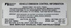 Emissions decal, 1972 AMC 304 with auto transmission