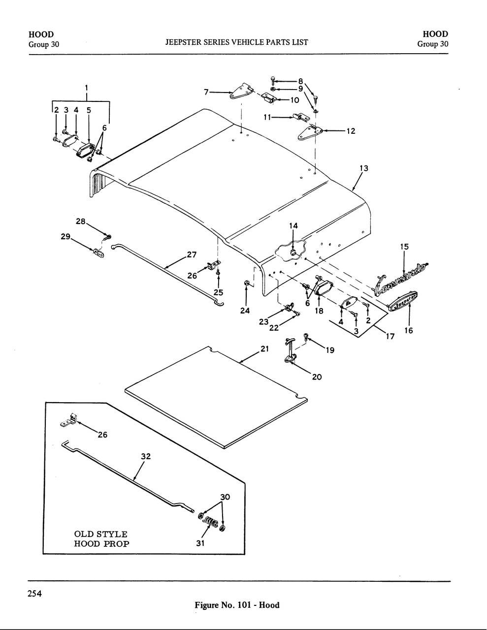 Hood reflector lens kit, pass side with amber reflector and hardware