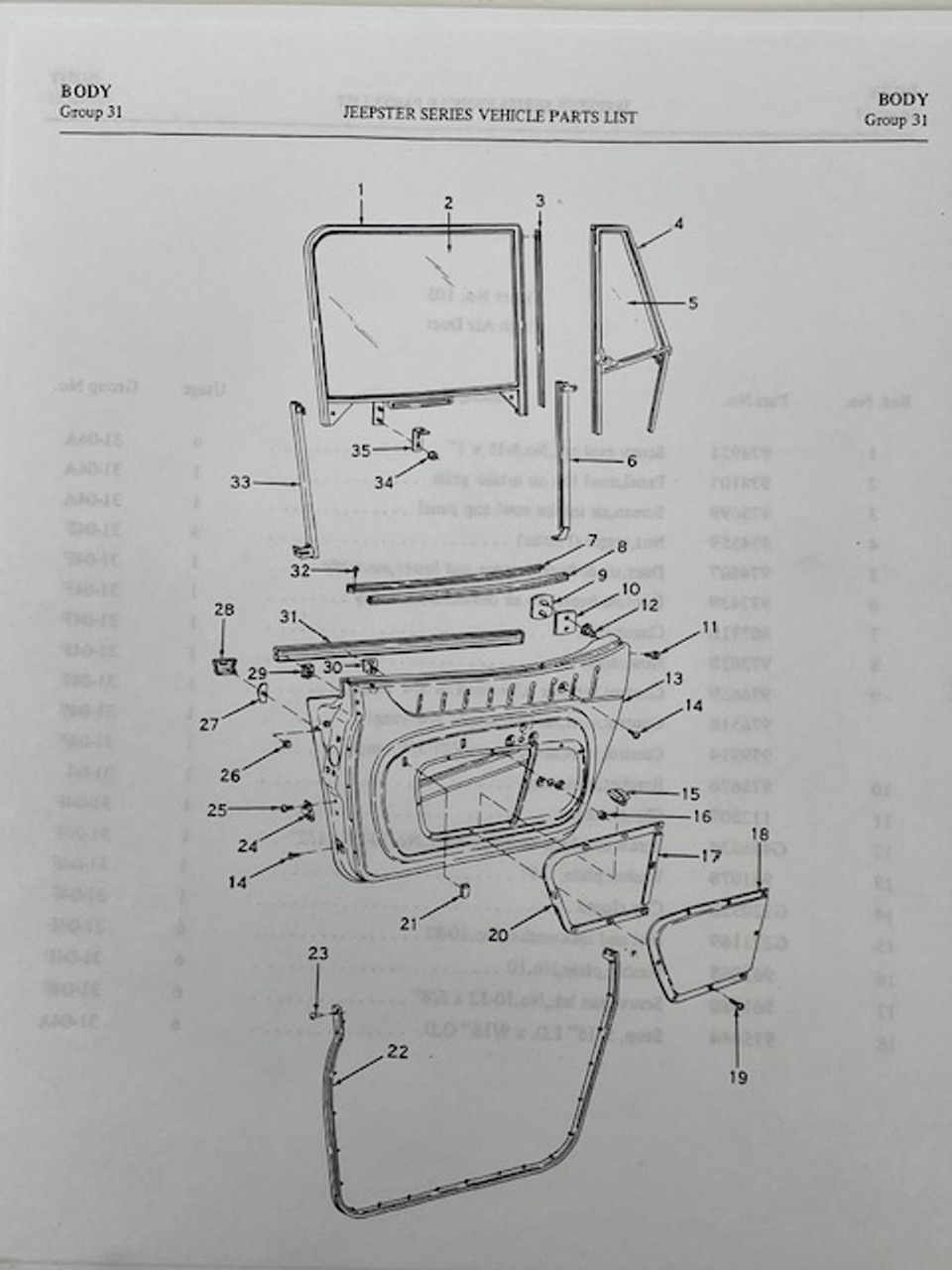 Side window glass, 1967-73 Jeepster/Commando roadster