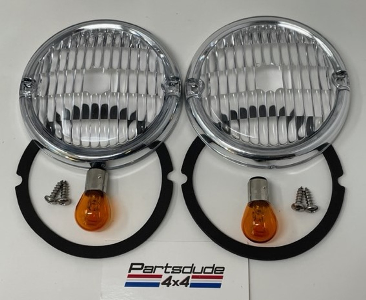Front parking light master refresh kit, Jeep CJ5/7/8 with two hole lenses