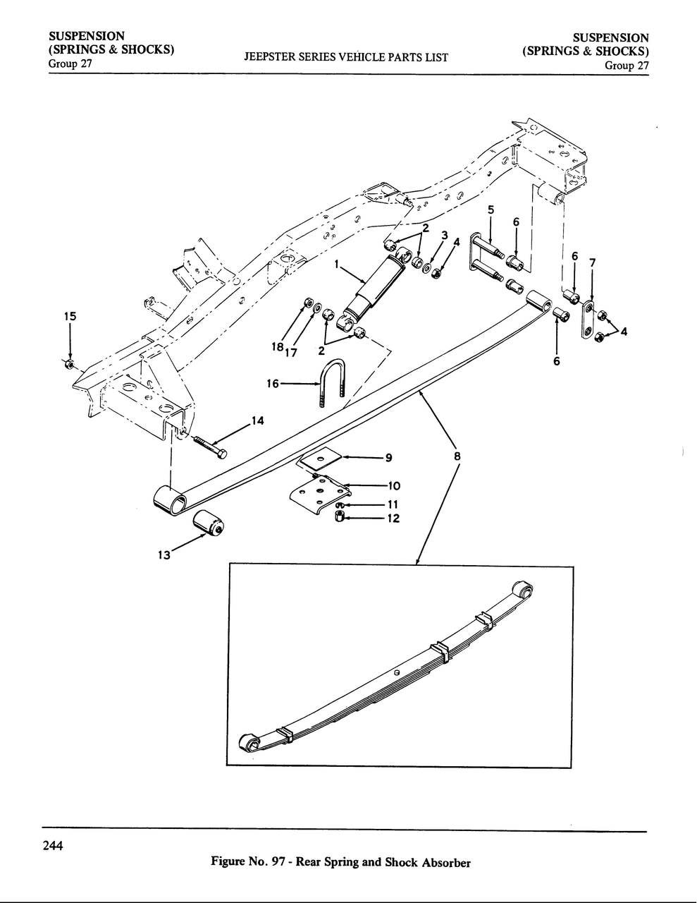 Shackle kit for 2-1/2" wide rear spring, 