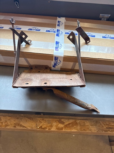 Used C101 battery box, braces and hold down rods