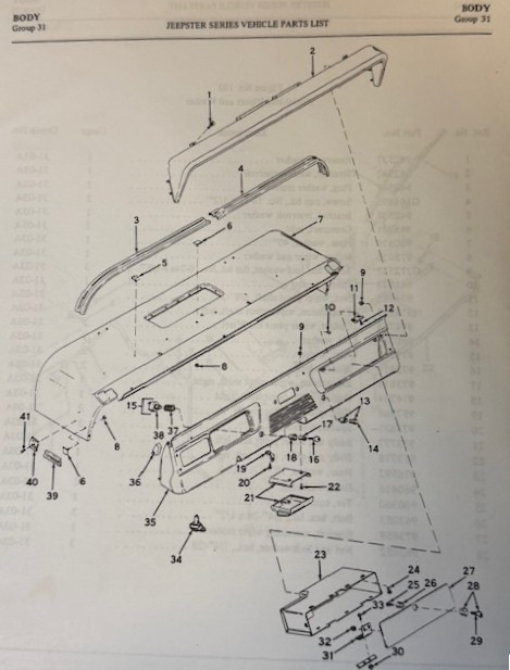 Used 8701 Cowl side moulding set, 974375
