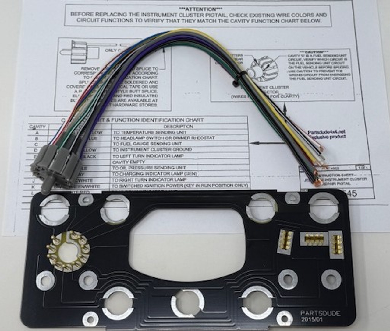 Gauge cluster plug with pigtail harness