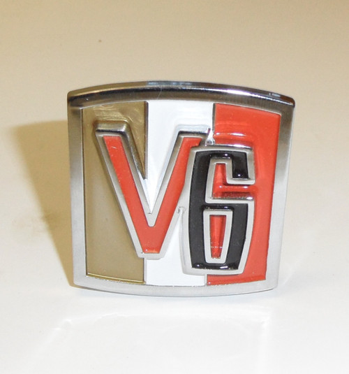 V6 emblem with mounting hardware