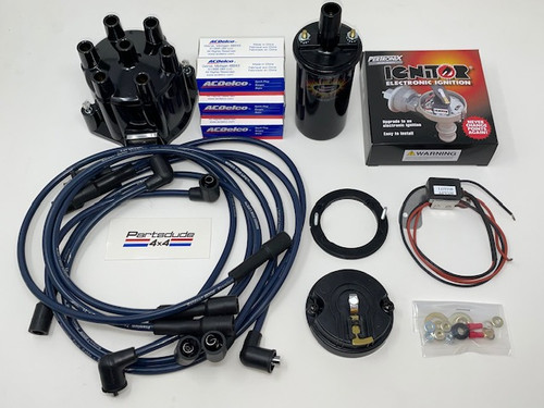 Tune up kit with Pertronix electronic ignition conversion, 225 V6 late cap