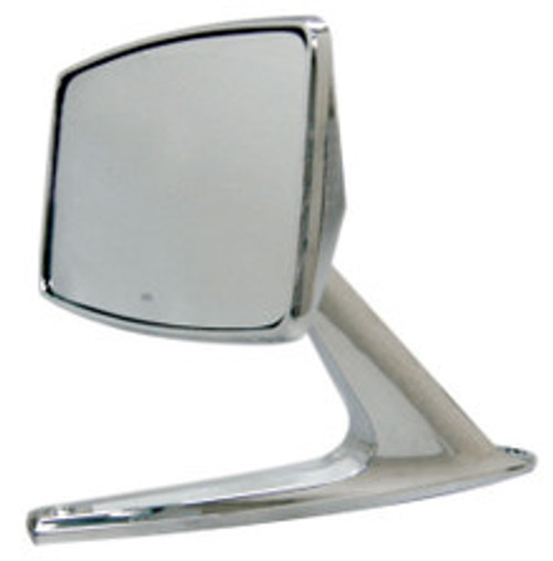 Rectangular side mirror, chrome metal