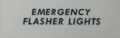 Emergency flasher decal, 1970-71 CJ5