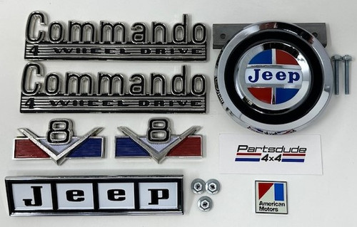 Master emblem kit, 1972-73 Jeep Commando w/ V8