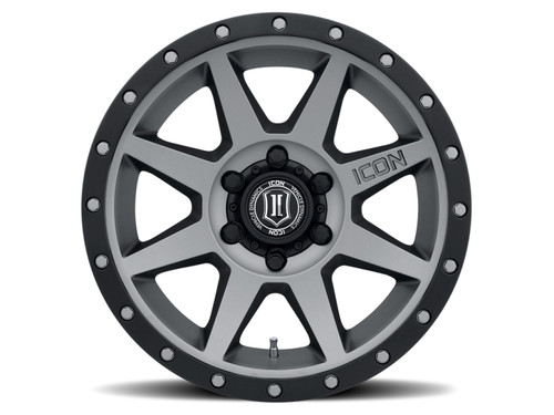 ICON Rebound 17x8.5 6x5.5 25mm Offset 5.75in BS 95.1mm Bore Titanium Wheel - ico1817859057TT