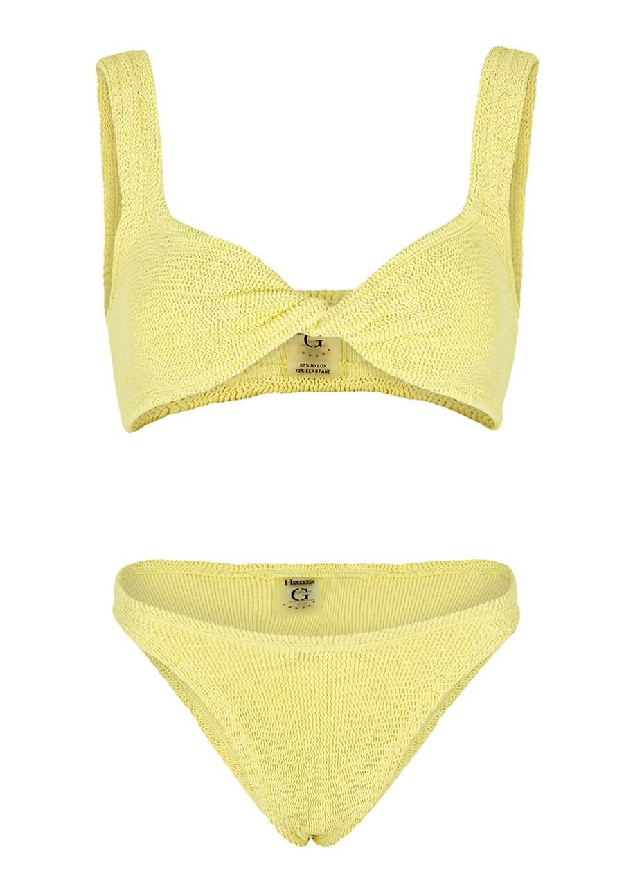 Hunza G Assets Swimwear HUNZA G Juno Yellow Seersucker