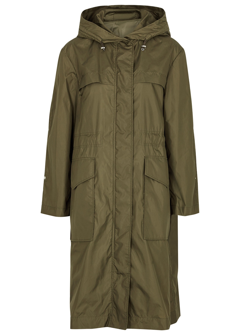 MONCLER Hiengu army green hooded shell coat | Harvey Nichols