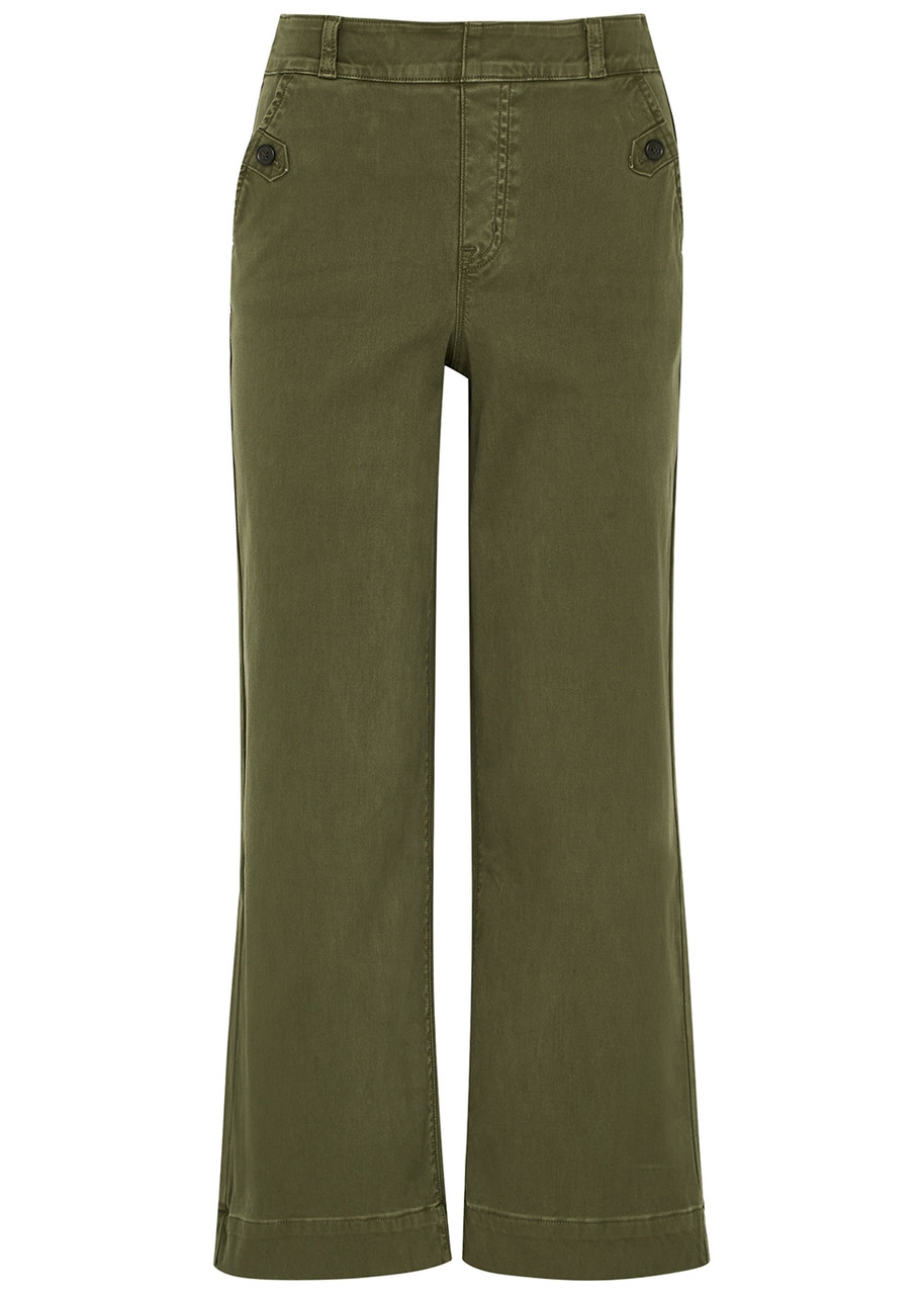 Spanx Stretch Twill Straight Leg Pant In Olive Oil