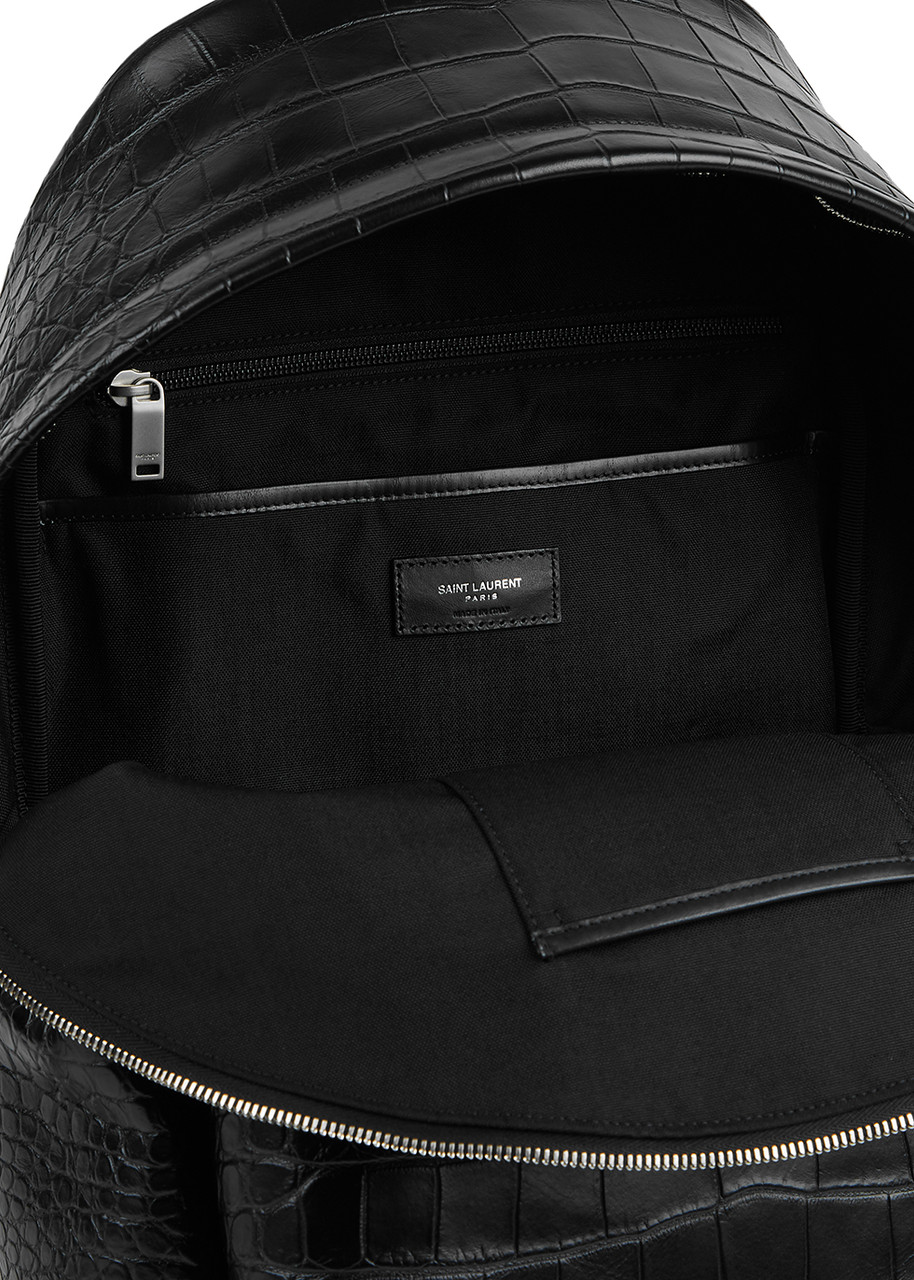 City backpack in CROCODILE-EMBOSSED leather, Saint Laurent