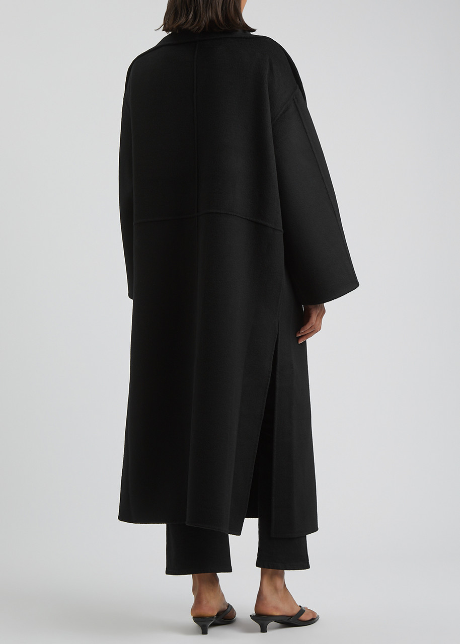 TOTEME Black wool and cashmere-blend coat | Harvey Nichols