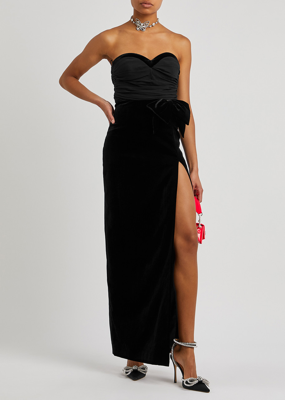 Alessandra Rich Velvet Gown in Black
