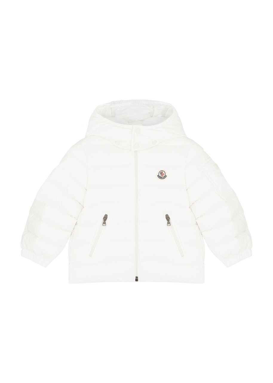 MONCLER KIDS Jules white quilted shell jacket | Harvey Nichols