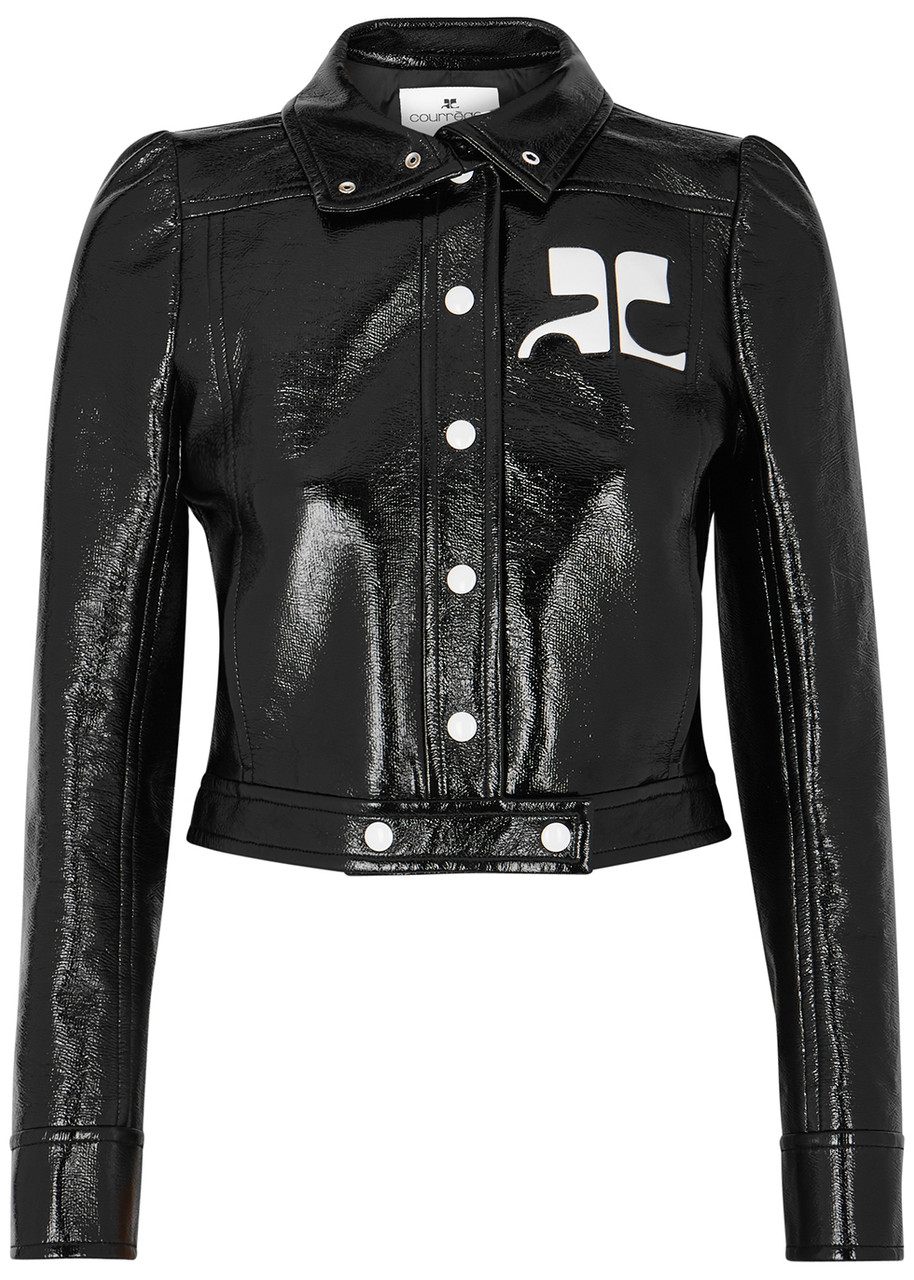 COURRÈGES Black vinyl jacket | Harvey Nichols COURRÈGES Black vinyl jacket | Harvey Nichols