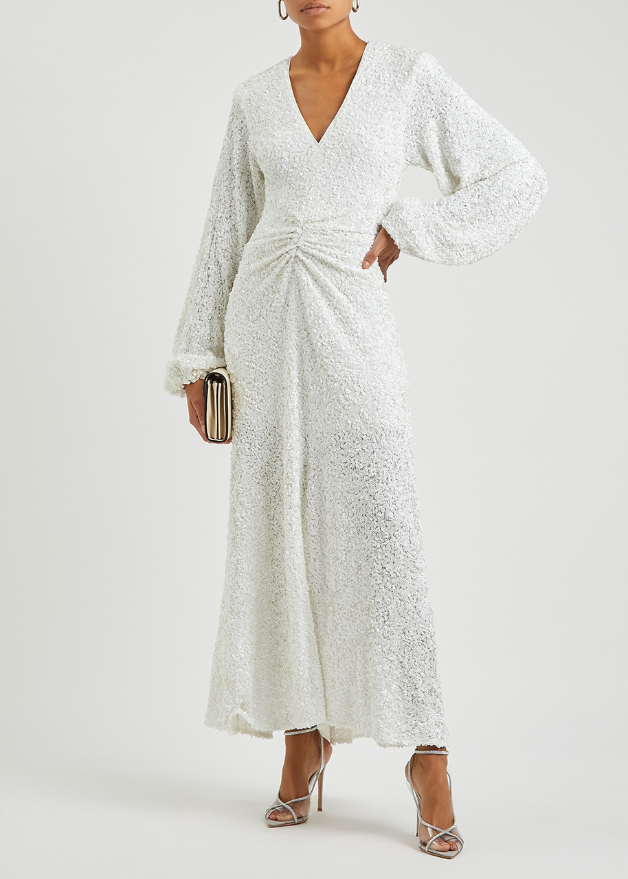 ROTATE BIRGER CHRISTENSEN Samantha white sequin gown | Harvey Nichols