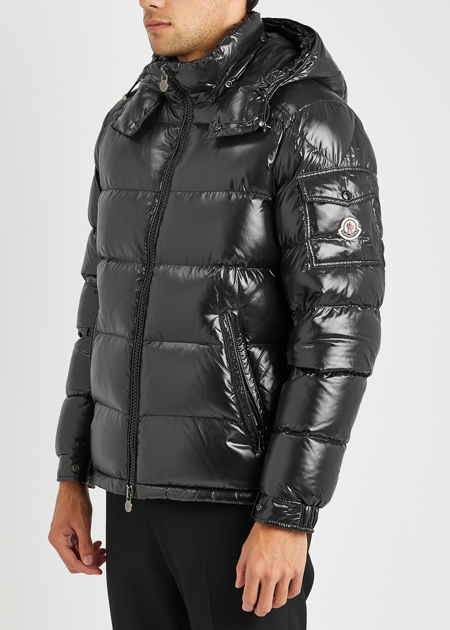 MONCLER Maya black hooded quilted shell jacket | Harvey Nichols