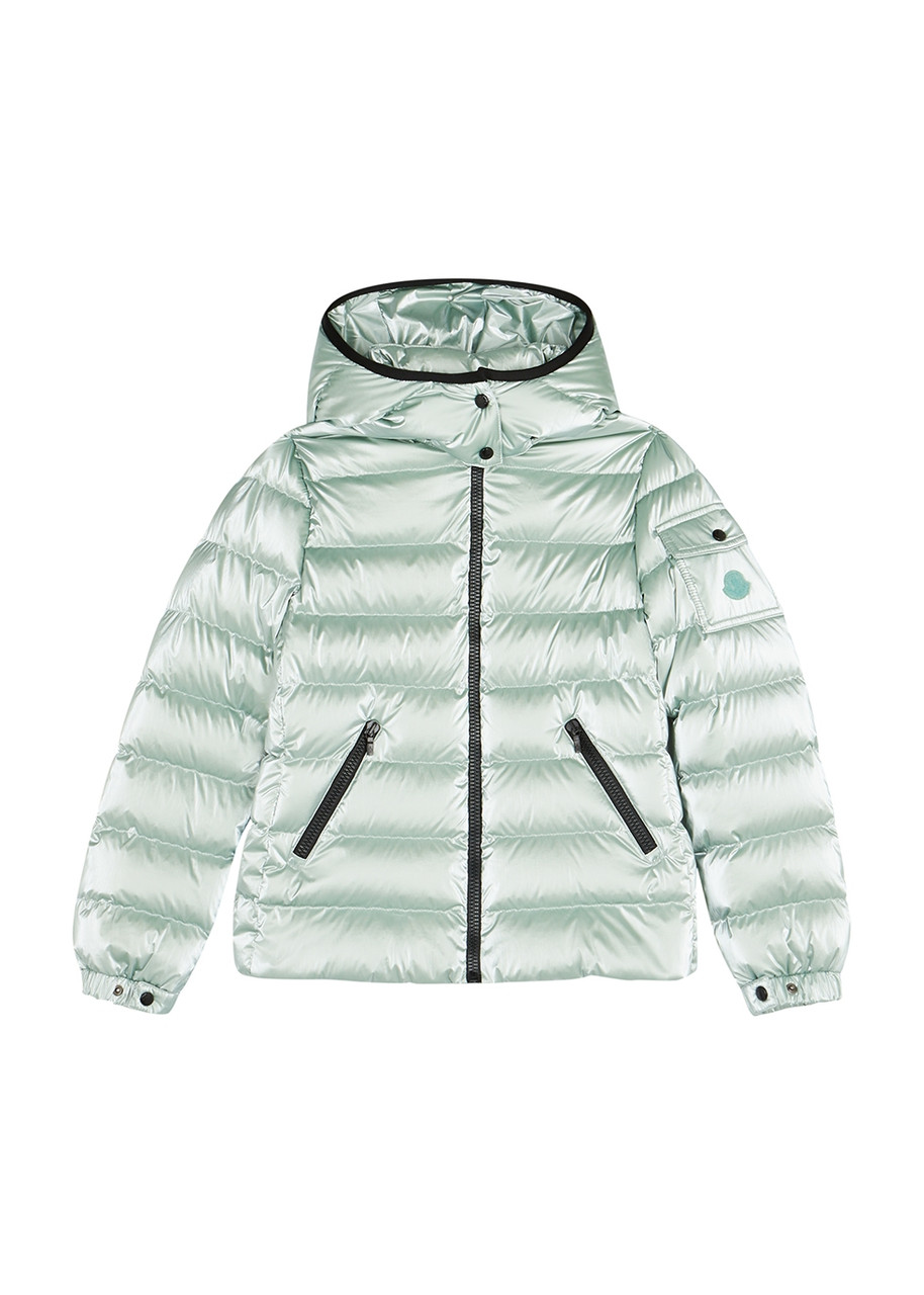MONCLER KIDS Bady metallic green quilted shell jacket (8-10 years